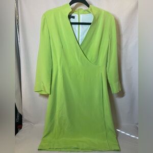 Lafayette 148 lime green silk dress